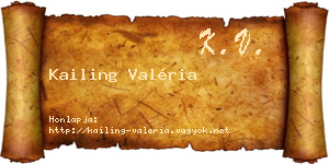 Kailing Valéria névjegykártya