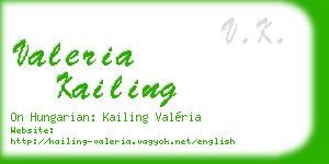valeria kailing business card